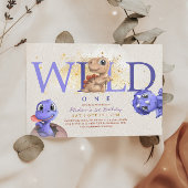 ラブディノシンプル男の赤ちゃんおもしろいファースト誕生日 招待状