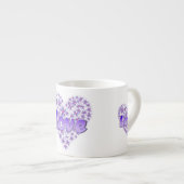 ラブデイジーハートパープル エスプレッソカップ (正面右)