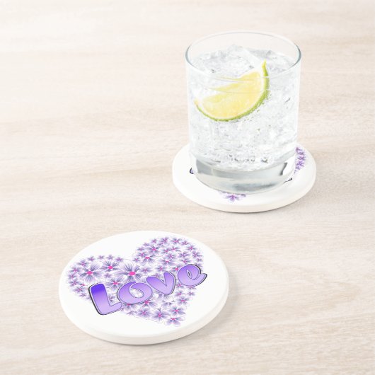 ラブデイジーハートパープル コースター (側面)