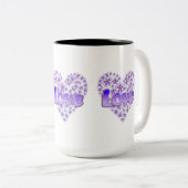 ラブデイジーハートパープル ツートーンマグカップ (正面右)