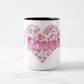 ラブデイジーハートピンク ツートーンマグカップ (中央)