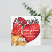 ラブデイハートとバケットのハートパーティー 招待状 (スタンド正面)