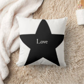ラブデザインブラック&スタートロピロークッション クッション (ブランケット)