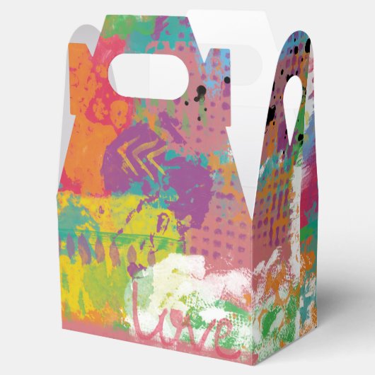 ラブデジタ絵画ルのアファンキールユニークト切り妻パーティー フェイバーボックス (オープン)