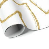 ラブデリケートゴールデングリッターハートホワイト ラッピングペーパー (ロールコーナー)