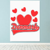 ラブデンマークヴィンテージスタイルロゴ キャンバスプリント (インサイチュ (ウッドフロア))