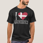 ラブデンマーク国旗の国 Tシャツ (正面)