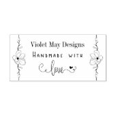 ラブデー描フローラ縁ど名前をカスタムする ラバースタンプ (インプリント)