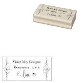 ラブデー描フローラ縁ど名前をカスタムする ラバースタンプ (押印)