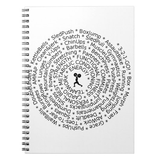 ラブトゥトレーニング – クロスフィットインスパイアデザイン ノートブック (正面)