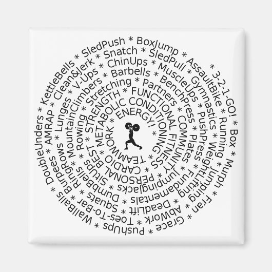 ラブトゥトレーニング – クロスフィットインスパイアデザイン マグネット (正面)