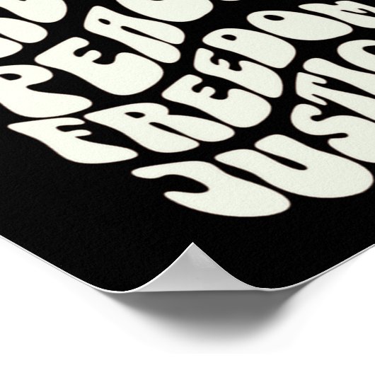 ラブトゥルスピースフリーダムジャスティスカッコいいデザイン ポスター (角)