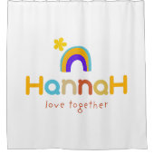 ラブトゥーズタイポグラフィ シャワーカーテン (正面)