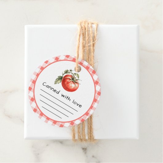 ラブトマトの柄の缶詰市松模様に フェイバータグ (インサイチュ)
