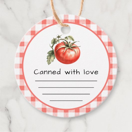 ラブトマトの柄の缶詰市松模様に フェイバータグ (正面)