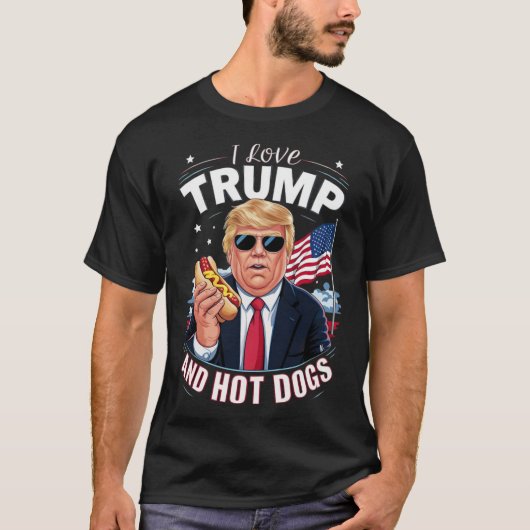 ラブトランプとホットドッグ笑わされる- Conservative Tシャツ (正面)