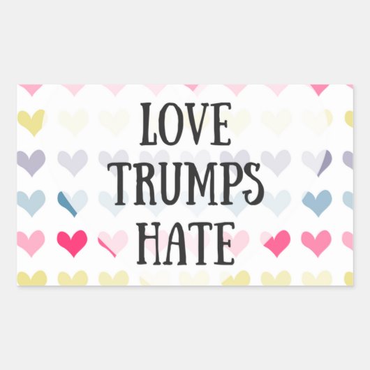 ラブトランプスヘイト（ステッカー） 長方形シール (正面)