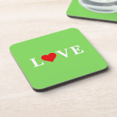 ラブトレンドライムグリーンモダンエレガント コースター (左側)