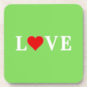 ラブトレンドライムグリーンモダンエレガント コースター (正面)