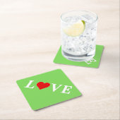 ラブトレンドライムグリーンモダンエレガント ペーパーコースター (インサイチュ)