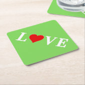 ラブトレンドライムグリーンモダンエレガント ペーパーコースター (アングル)