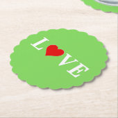 ラブトレンドライムグリーンモダンエレガント ペーパーコースター (アングル)