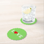 ラブトレンドライムグリーンモダンエレガント ペーパーコースター (インサイチュ)