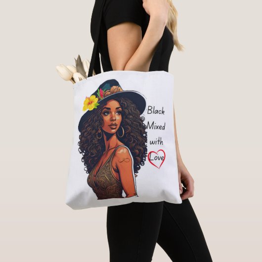 ラブトートが混ざり合っている トートバッグ (クローズアップ)