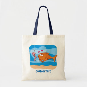ラブトートバッグに入った魚と餌 トートバッグ