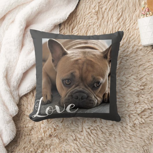 ラブドッグカスタムあなたの写真と文字を追加 クッション (ブランケット)