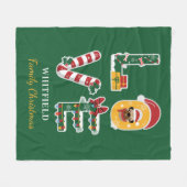 ラブドッグパーソナライズされたクリスマスマッチングファミリー フリースブランケット (正面(横))