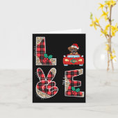 ラブドッグボクサー赤い車のクリスマスセーターに乗る カード (黄色い花)