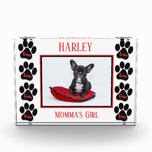 ラブドッグ手の水平ブロックフォトブロック フォトブロック (正面)