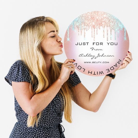 ラブドリップスブルーカスタムバラ ラウンドシール