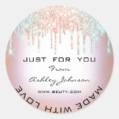 ラブドリップスブルーカスタムバラ ラウンドシール (正面)