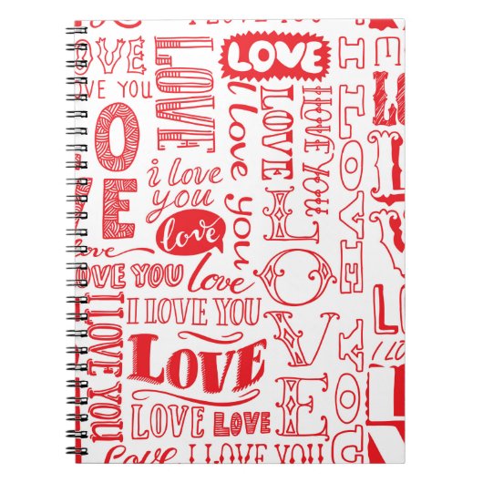 ラブドードゥーの手で描かれたシームレスな背景 ノートブック (正面)