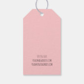 ラブドードルで手作りハート赤面ピンク ギフトタグ (裏面)