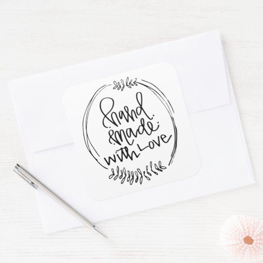 ラブドードルで手作りリースシール スクエアシール (封筒)