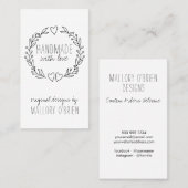 ラブドードルで手作りリース垂直 名刺 (正面/裏面)