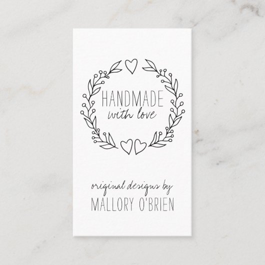 ラブドードルで手作りリース垂直 名刺 (正面)