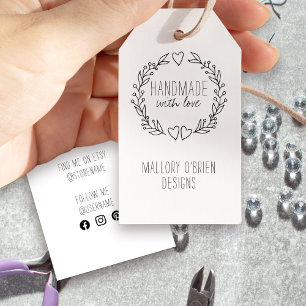 ラブドードルリースハートで手作り ギフトタグ