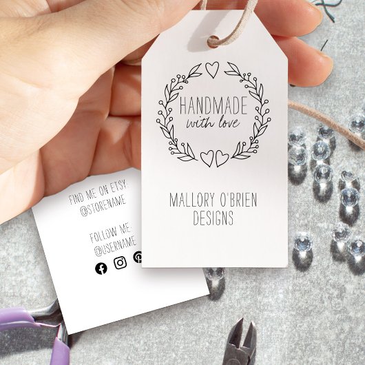 ラブドードルリースハートで手作り ギフトタグ