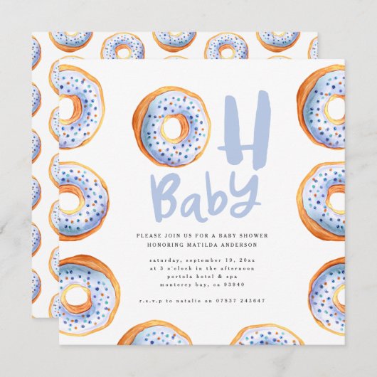 ラブドーナベビーシャワーを浴びる 案内状 (正面/裏面)