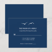 ラブドーブの結婚式招待状 - ネイビー 出欠カード (正面/裏面)