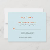 ラブドーブの結婚式招待状 - 空の青 出欠カード (正面)