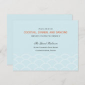 ラブドーブス結婚式の披露宴カード-スカイブルー 招待状 (正面/裏面)