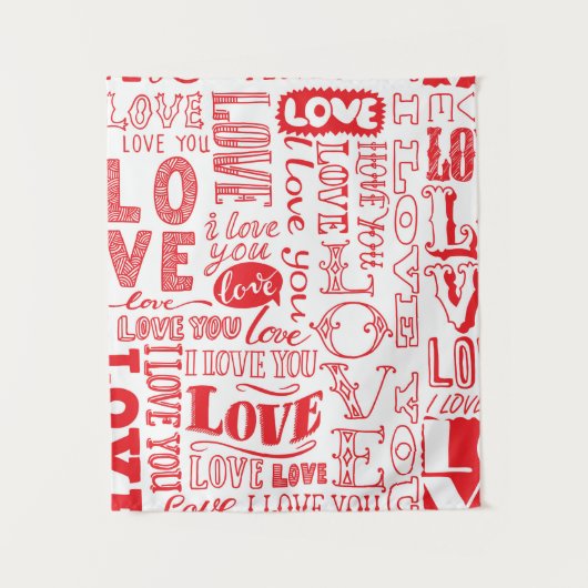 ラブドールを使ったシームレスな手描きの背景  タペストリー (正面)