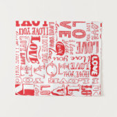 ラブドールを使ったシームレスな手描きの背景  タペストリー (正面(横))