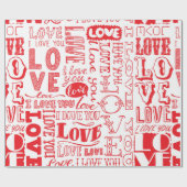 ラブドールを使ったシームレスな手描きの背景  ラッピングペーパー (フラット)