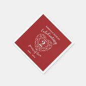 ラブナプキンの2年間のレッドガーネット記念日 スタンダードカクテルナプキン (角)